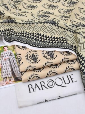 Baroque Karandi Print Unstitched 3PC