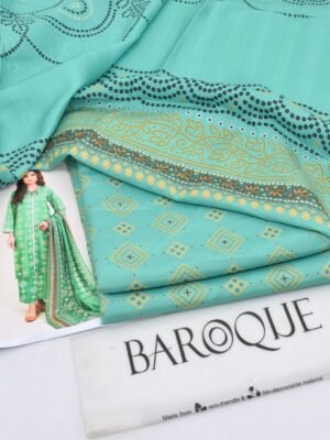 Baroque Unstitched Karandi Printed 3PC