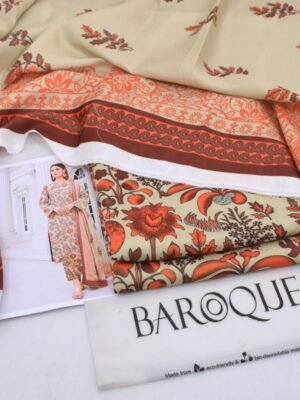Baroque Karandi Unstitched Printed 3PC