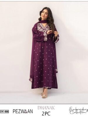 Dhanak Winter Embroidered 2-Piece Dress