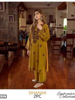 Dhanak Embroidered Winter 2PC Dress