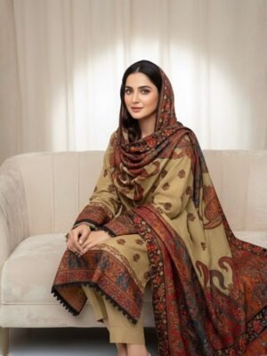 Premium Pashmina Kashmiri Wool  قلم کار Printed 3PC