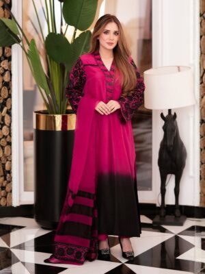 Shamoze Silk 3PC Dress with Fancy Handwork